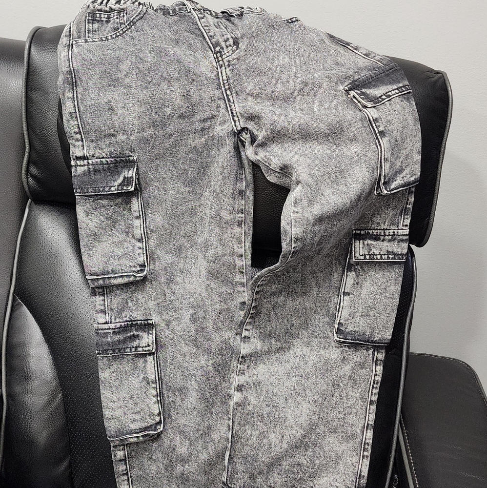 Gray Cargo Jeans